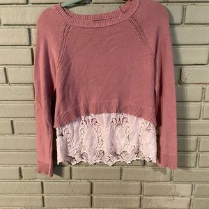 American Eagle Blush and Lace Sweater